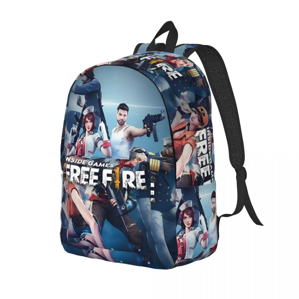 Free-Fire Game Teenage Backpack with Pocket Student Hiking Travel Shooter Daypack for Men Women Laptop Canvas Bags