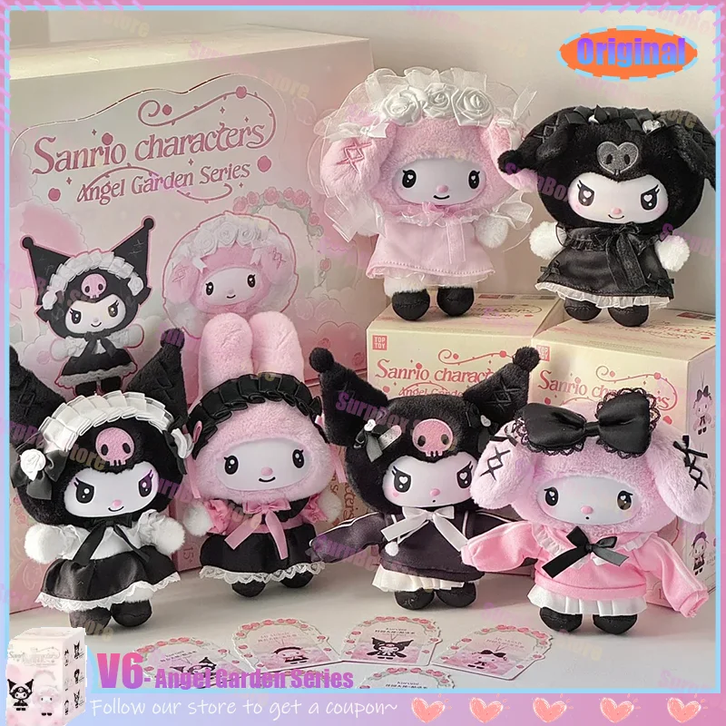 

Оригинальный аниме Sanrio 4th 6th 7th, полная серия, виниловая слепая коробка, плюшевый рюкзак Latte Kawaii Kuromi, кулон, игрушка на день рождения