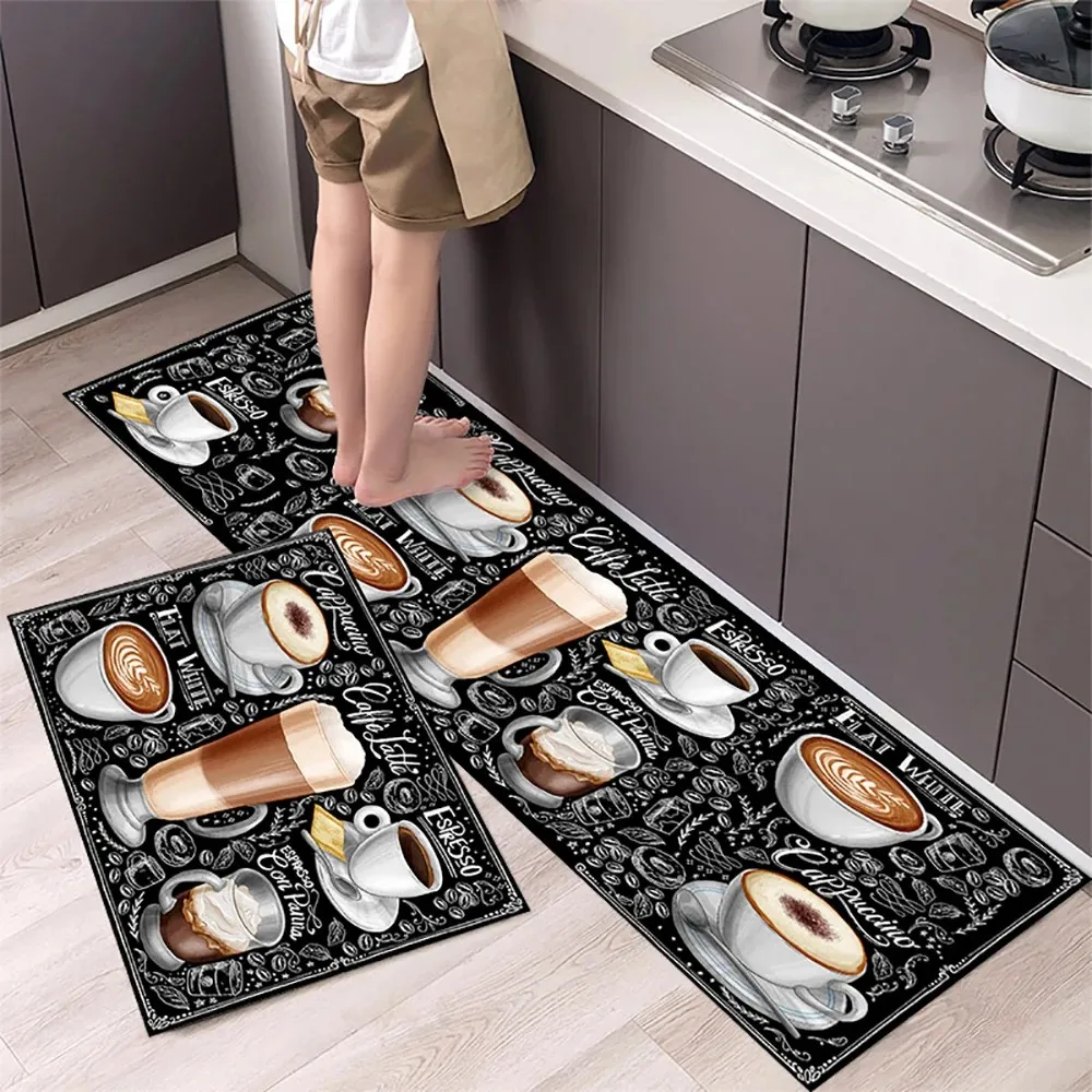 VIKAMA Creativity Kitchenware Coffee Bathroom Kitchen Doorway Durable Soft Carpet Non-slip Dirty Home Decoration