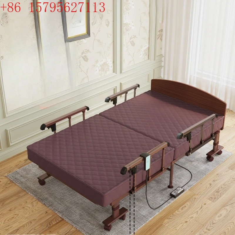 Electric folding bed elderly bed home care remote control automatic lifting backrest adjustable lifting bed