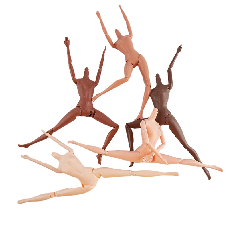 1PC 11 Movable Joints 26/27cm African Doll Nude Body Brown Black Skin Doll Body Skin Children\'s Pretty Girl Toy Gift