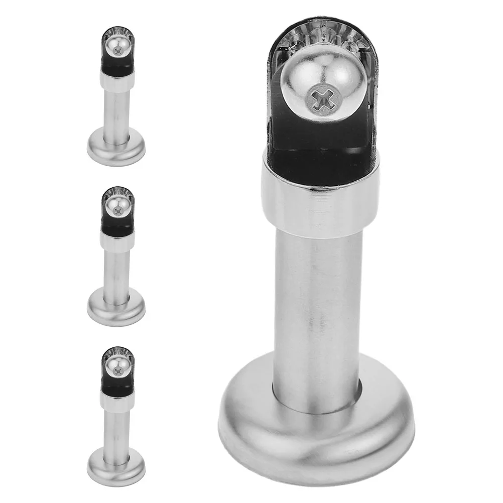 

4pcs Stainless Steel Partition Support Feet Metal Clip for Bathroom Cubicles Restroom Hardware Enhanced Stability