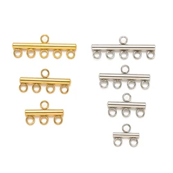 5pcs Stainless Steel Multi Strand Porous Connector Layer Clasp Bails Pendant For DIY Necklace Bracelet Jewelry Making Supplies