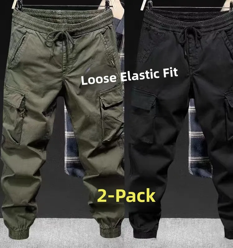 

Spring Autumn Men's Work Trousers Multiple kets Wear Resistant Loose Fit Construction Site Labor Protection Casual Pants