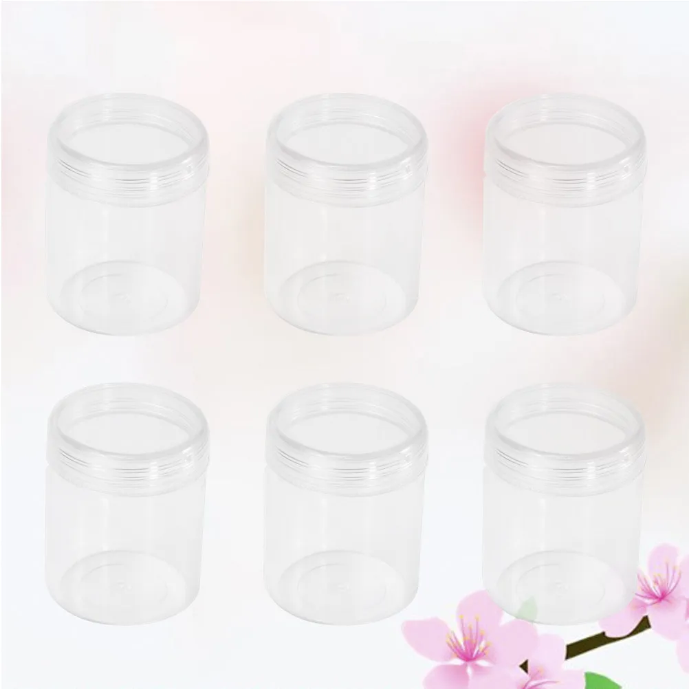 

6Pcs Round Plastic Organizers Transparent Travel Sample Bottles for Cream Sub-Containers Portable Solid Mini Jars