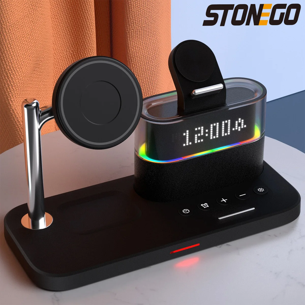 Wireless Charging Station for Magnetic Charging Stand for iPhone Series 15/14/13/12 iWatch Ultra/8/7/6/5 AirPods 3/2/Pro Samsung