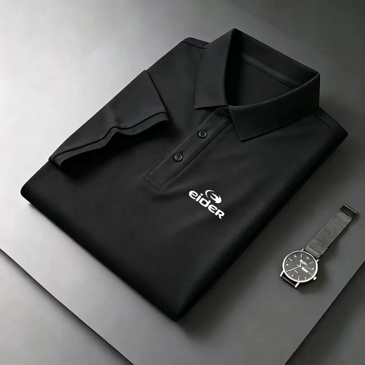 Sommer-Premium-Poloshirt für Herren, schnelltrocknend, atmungsaktiv, lässig, Business-Mode, Sport, Herrenbekleidung – Detail 3