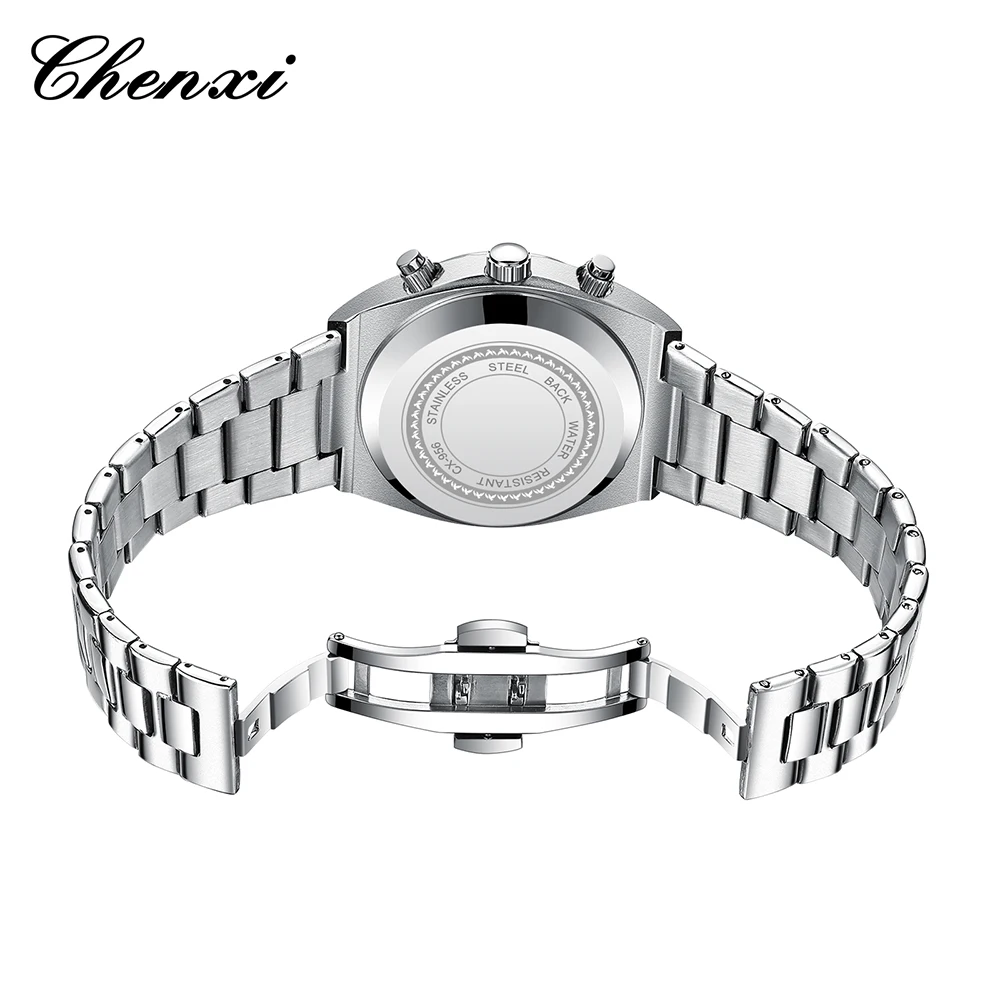 Relogio Masculino 2024 New CHENXI Mens Watches Stainless Steel Clock Casual Sport 3Bar Waterproof Quartz Watch For Men