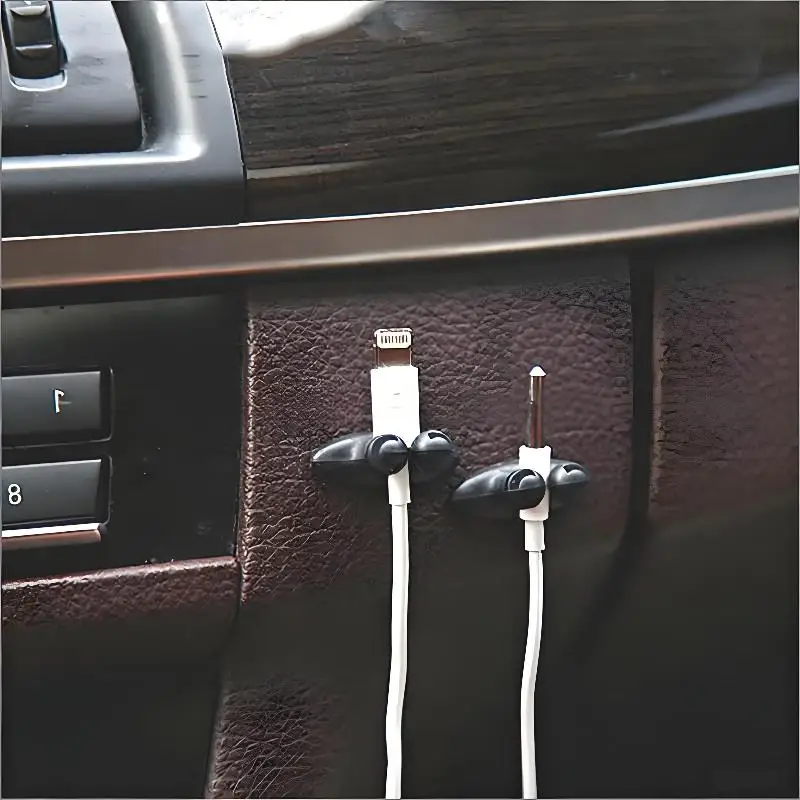 8-teiliges Set für die Auto-Armaturenbretter: Telefonladekabel-Organizer, Kopfhörer-Kabelhalter, Klemmenhalter, Auto-Innenzubehör – Detail 5