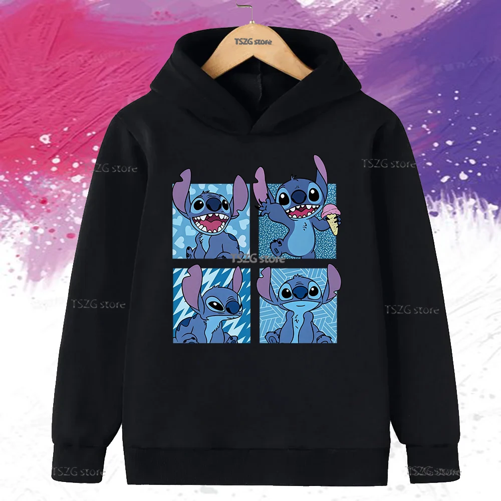 الخريف الشتاء ديزني غرزة الكرتون طباعة الأطفال هوديس المألوف عارضة بنين بنات مقنعين مريحة طفل البلوز أعلى #5