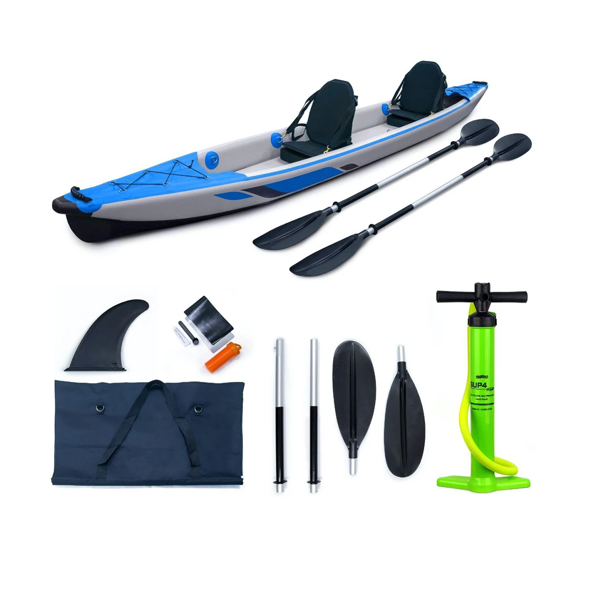 

2-Person Inflatable Whitewater Sea Kayak Canoe Complete with Paddles and Pump 2026 Recommended