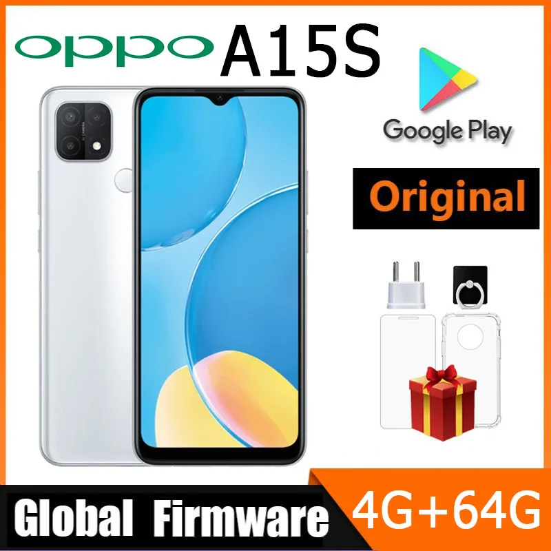 OPPO A15S Smartphone Global firmware CPU MediaTek Helio P35 RAM 4GB ROM 64GB 6.52-inch rear main camera 13MP used phone