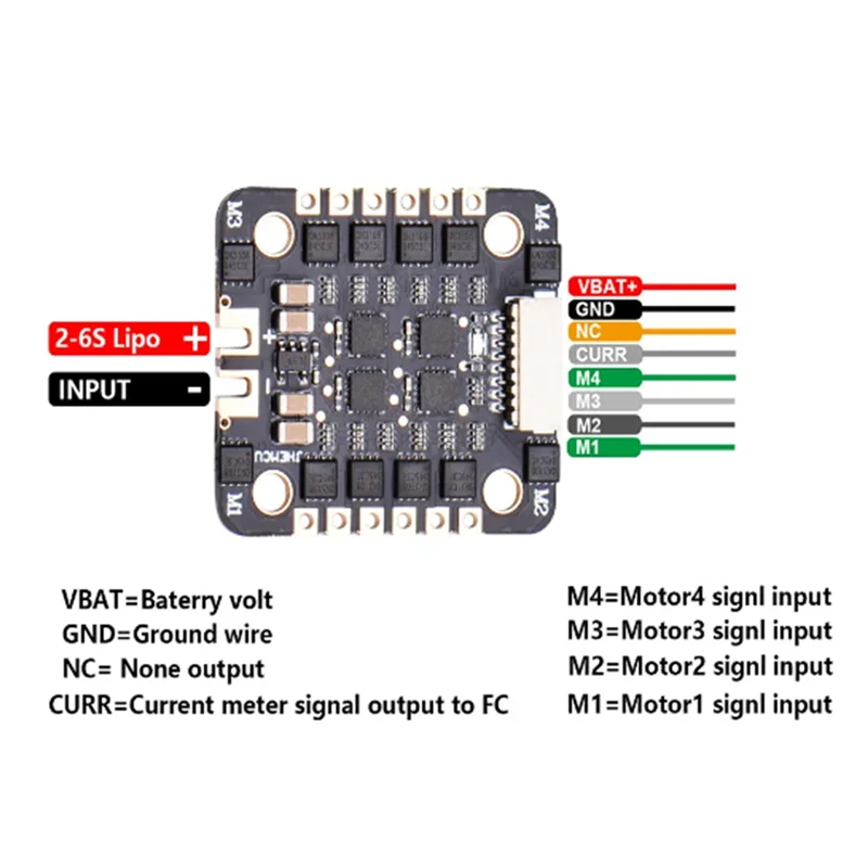 

A04F-EM40A BLHELI S DSHOT600 2-6S 40A 4-In-1 Brushless ESC 20X20mm DIY Parts Black For FPV Stack Freestyle Micro-Type Drones