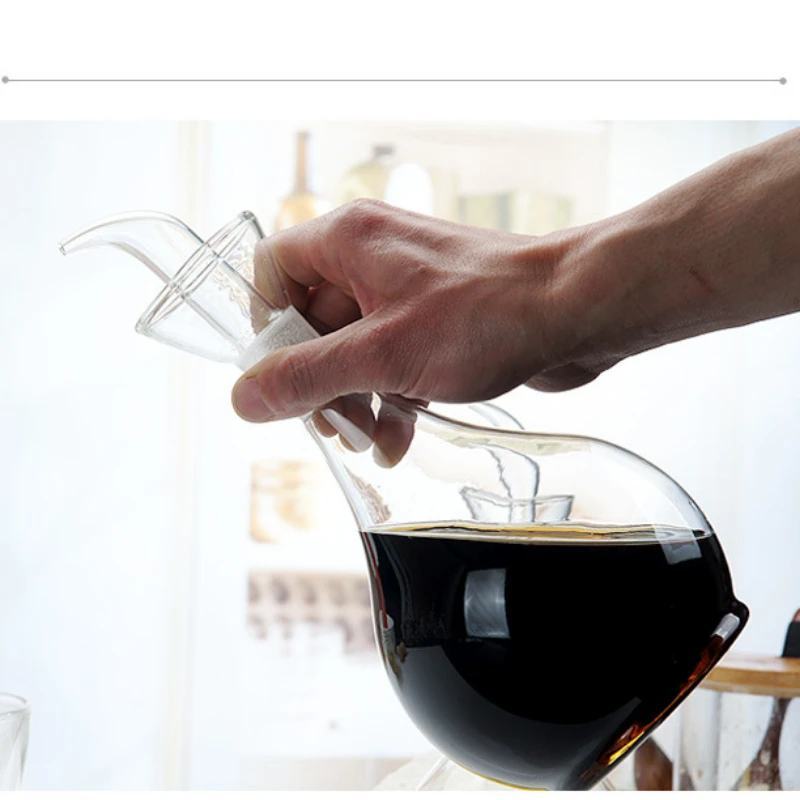 Hervidor de aceite de cocina, hervidor de salsa de soja a prueba de fugas, hervidor de vinagre de borosilicato resistente al calor, botella de condimento de vidrio de aceite de sésamo