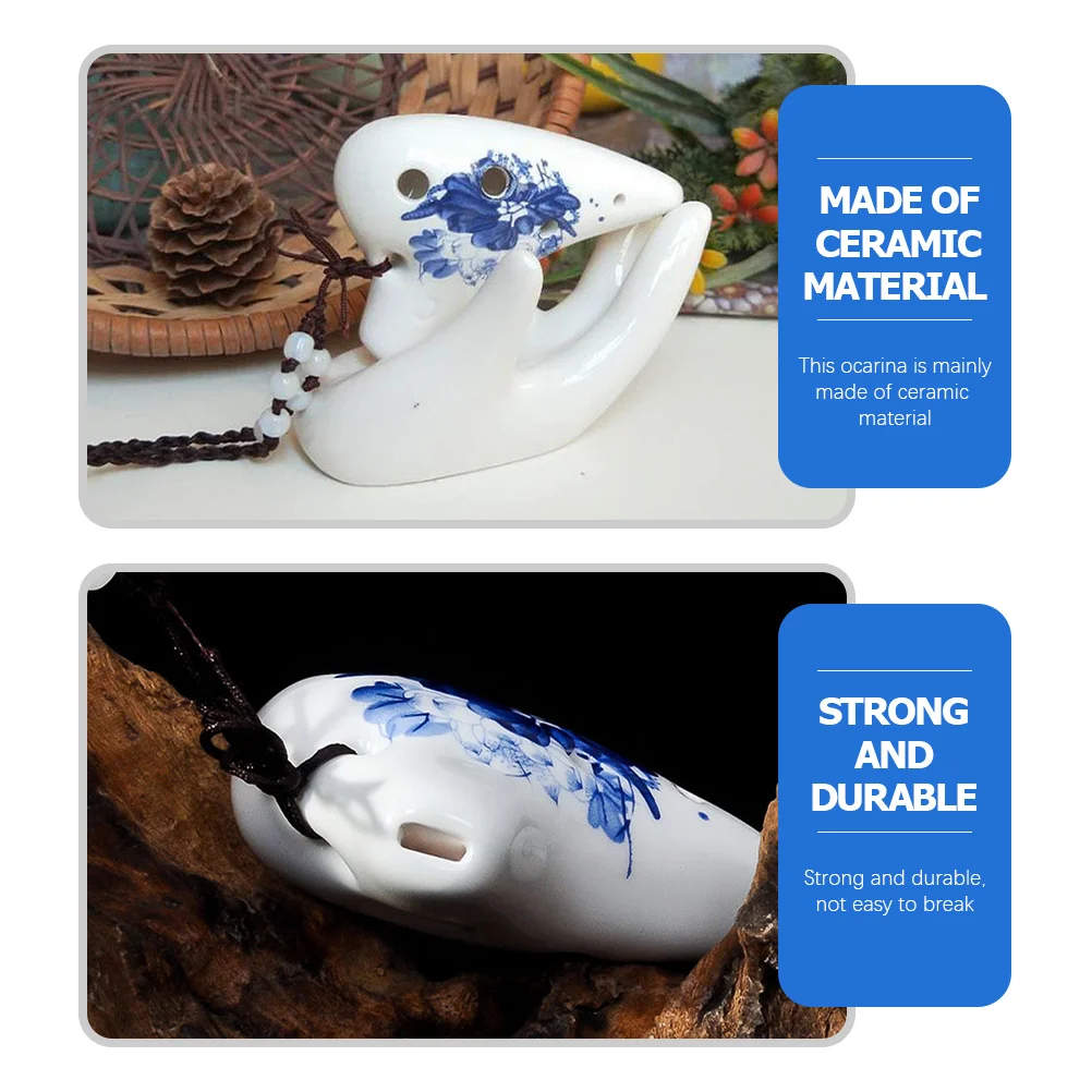 قلادة الأكرينا السيراميكية 6 فتحات أداة محمولة صغيرة خفيفة الوزن سهلة الحمل للمبتدئين ودية 6 فتحات الأكرينا