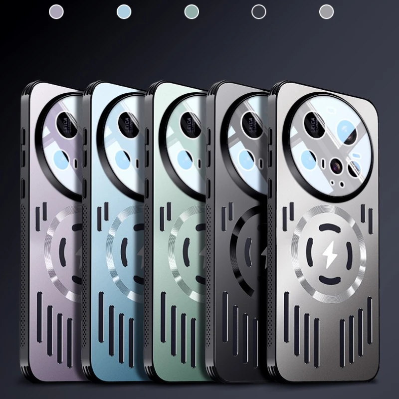 Magnetische Metall-Wärmeableitungshülle für Xiaomi 15 Ultra 15Pro Mi 14 Pro 13 Pro, stoßfeste Stoßstangen-Hartschale aus Aluminiumlegierung