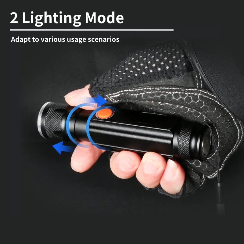 WARSUN COB06 Multi-purpose Tool Flashlight - 500Lm Rechargeable LED Torch with COB Side Light, Magnetic Base, IPX4 Waterproof