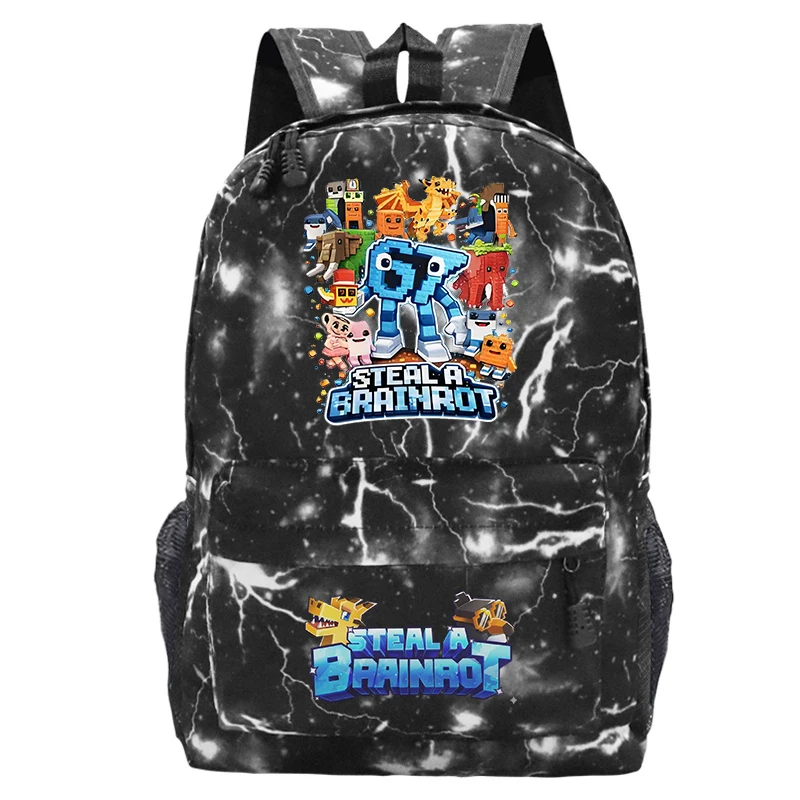 Steal A Brainrot Backpack Student Girl Boy School Bags 67 Six Seven Design Children Bookbag Laptop Travel Rucksack Outdoor Bag