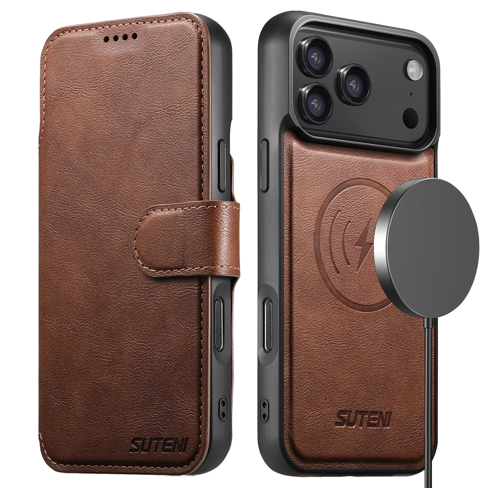 

Luxury faux Leather wallet Case for iPhone 17 pro max,17 air Flip Phone Cover, Premium PU Magnetic Protection