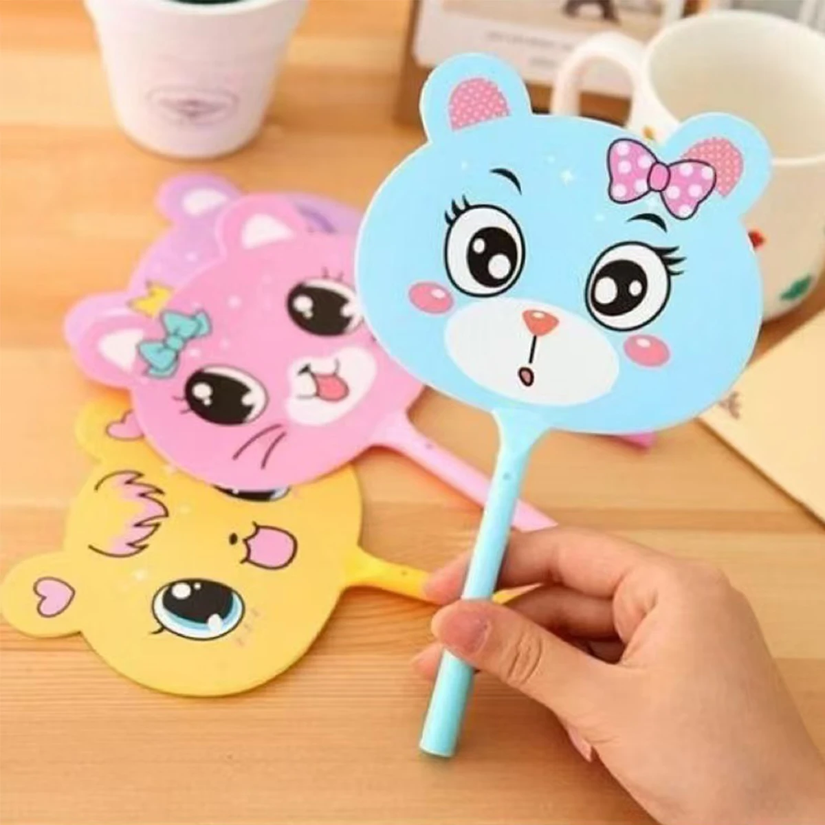 4 Stück Niedliche Tier-Kugelschreiber in Fächerform, Multifunktionale 2-in-1 Stifte für Kinder, Schüler, Büro & Sommergeschenke