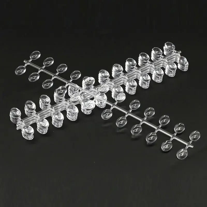 48/120Pcs Elliptical Shaped Clear Glass Nail Polish Color Card Manicure Color Display Tips Fake Color Chart Showing Shelf