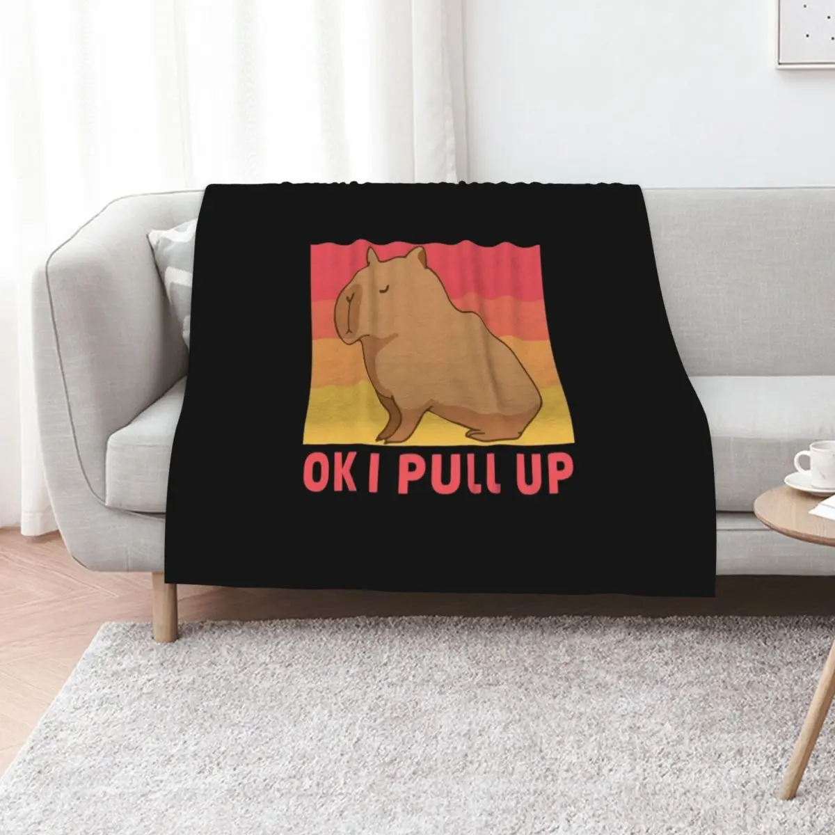 Ok I Pull Up Capybara Throw Blanket Heavy Soft warm winter Sofa Travel Nap Blankets
