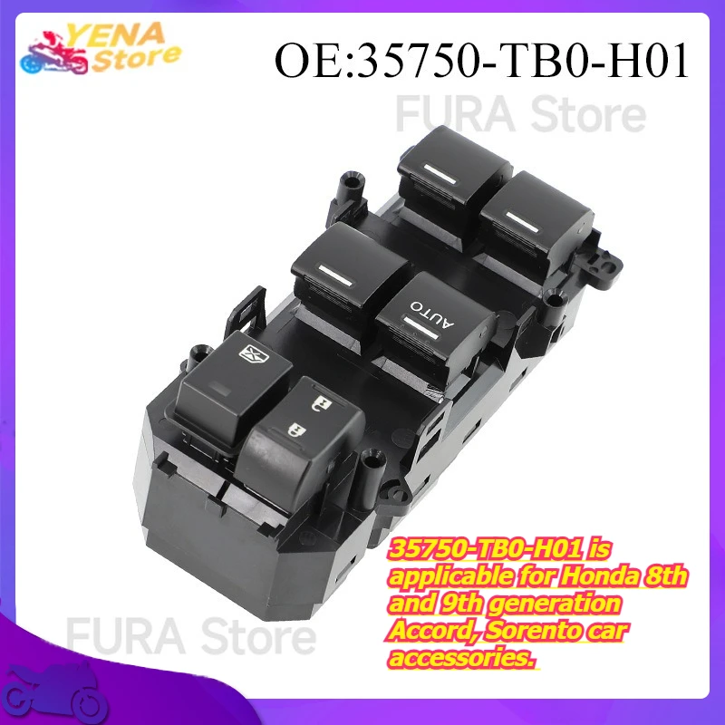 

Window control switch button 35750-TB0-H01 is applicable for Honda 8th and 9th generation Accord, Sorento car accessories.