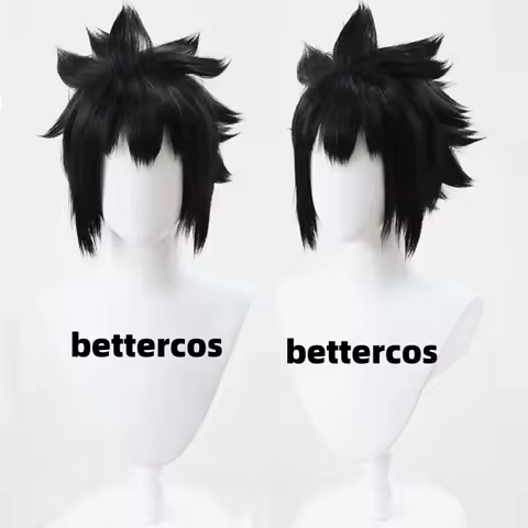 Sasuke Uchiha Cosplay Wig High Quality Short Black Heat Resistant Synthetic Hair Anime Cosplay Wigs + Wig Cap