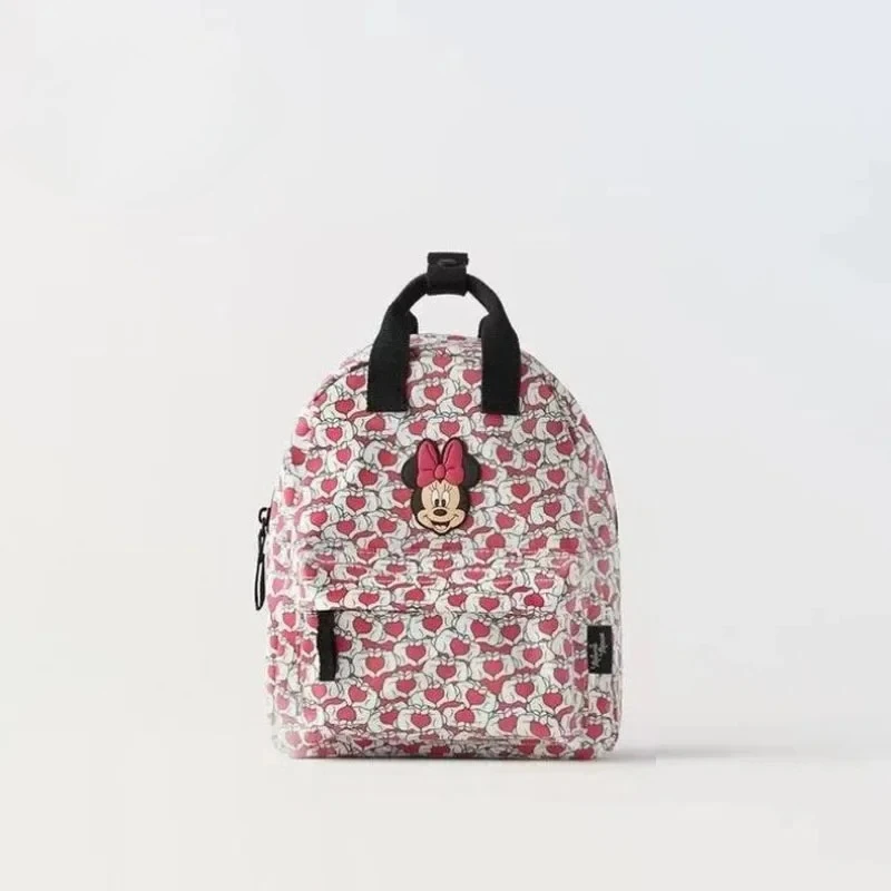 Mochila infantil de Minnie de Disney, bolso escolar para guardería con estampado de dibujos animados para niñas, gran capacidad para guardar libros, novedad de 2023