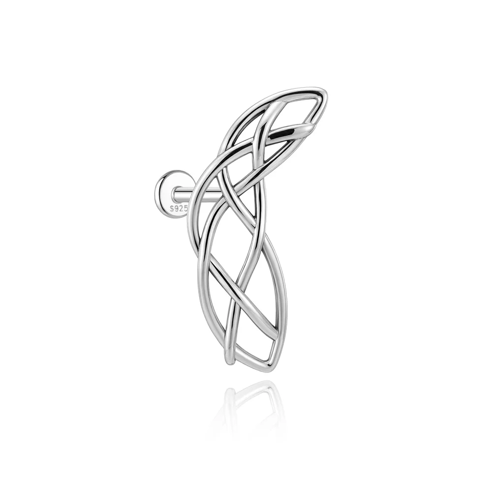 AIDE 925 Sterling Silber 1 Stück Glänzender Geometrischer Segelboot-Helix-Piercing-Ohrring für Damen Punk-Schmuck Persönlichkeits-Mode