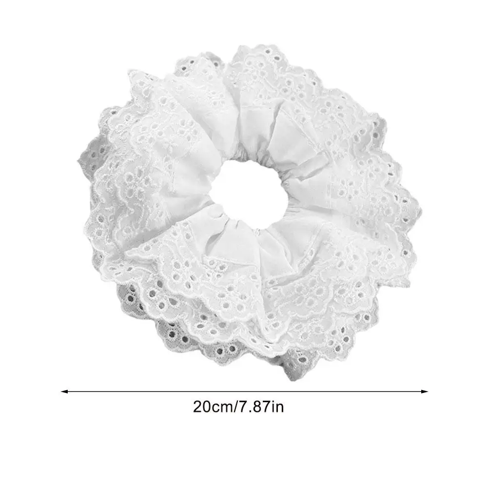 Big Flower Lolita Scrunchies for Women Elastic Hair Bands Ponytail Holders Tie Solid Color Hair Hoop Scrunchy Girl Hair Ring