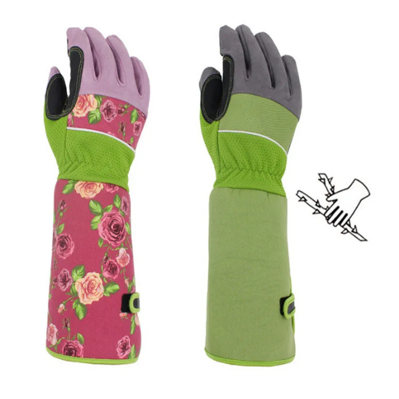 Horticultural Gloves New Oxford Cloth Outdoor Vegetable Flower Planting Long Tube Protective Anti Stabbing Anti Cutting Gloves