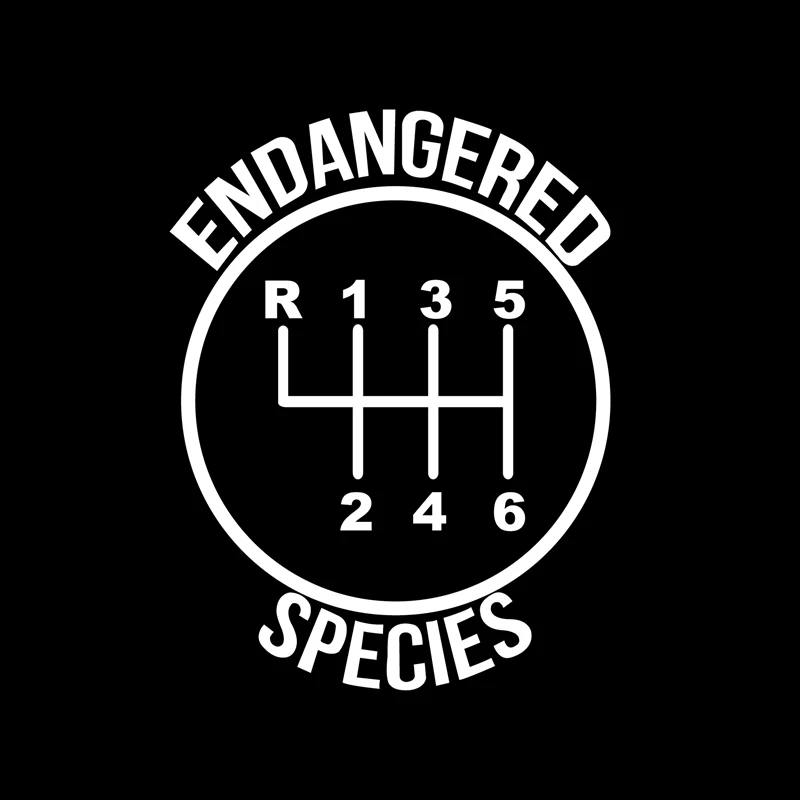 6 Speed Gear Endangered Species Car Sticker Decor Stick Shift Pattern Mural Art Vinyl Decals for Toyota Honda Vw
