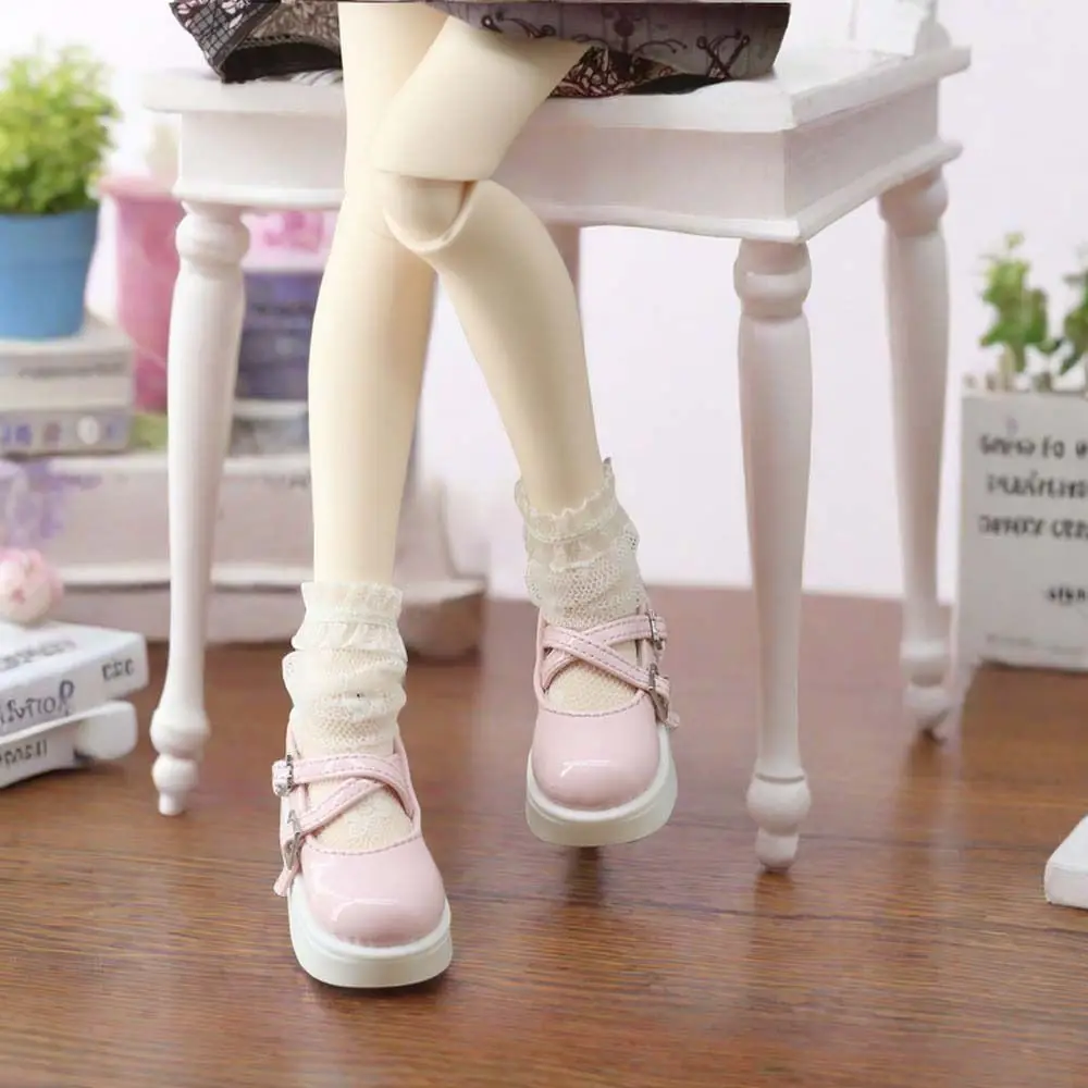 Dress Up 1/4 Dolls Shoes Mini Shoes Heightened Thick Sole Bjd Leather Shoes Multiple Colour Casual Wear 45CM Doll Shoes Diy Toys
