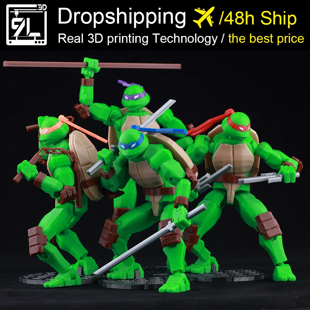 9L3D Printed Anime Characters Lucky Dummy 13 Action Figures Ninja Brothers Multi-Jointed Movable Shapeshift Mannequin Toys Kids