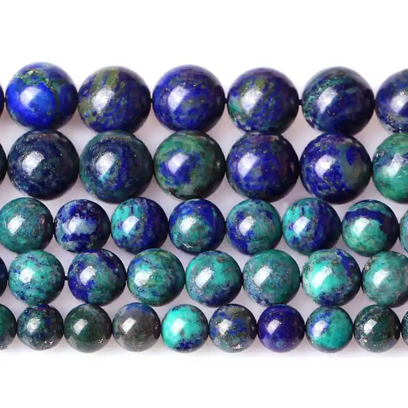 Natural Lapis Lazuli Phoenix Stone Round Beads 6mm 8mm Fynchenite Azurite 38cm Strand TSB0498