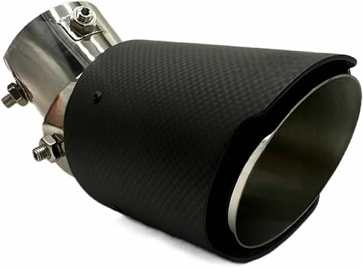 

Tail Throat Flexible Exhaust Red/Blue LED Carbon Fiber Universal Vehicles 1.5”-2.4” Adjustable Inlet Tailpipe