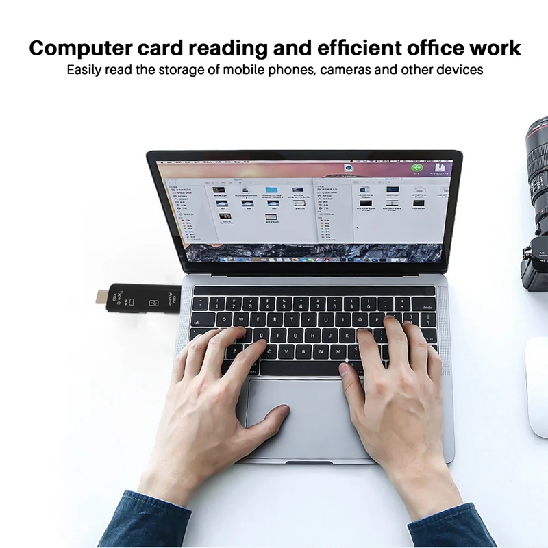 5-In-1 Multifunctional OTG Card Reader Micro-SD / SD Card / USB Reader Support TF Android Type-C Phone / Computer / Type-C Unive