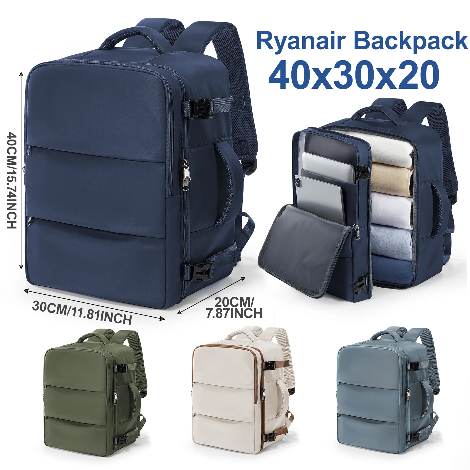 Ryanair 40x30x20 Cabin Bag Wizzai Aviation Travel Backpack Cabin Luggage Business Laptop Bag Lady Men Backpack Work Bag, Packbag