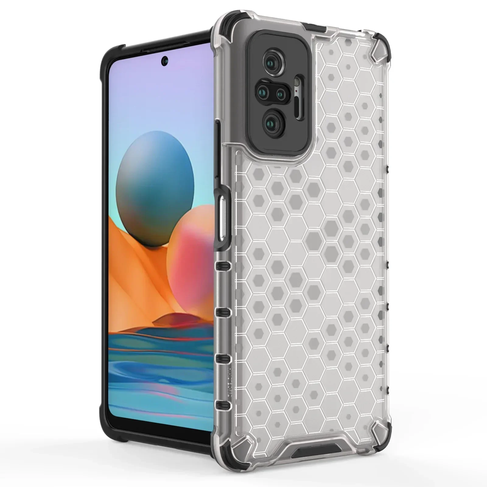 

Shockproof Case For Xiaomi Redmi Note 10S 10 Pro Max Transparent Armor Drop-protective Hard Plastic Protective Back Cover