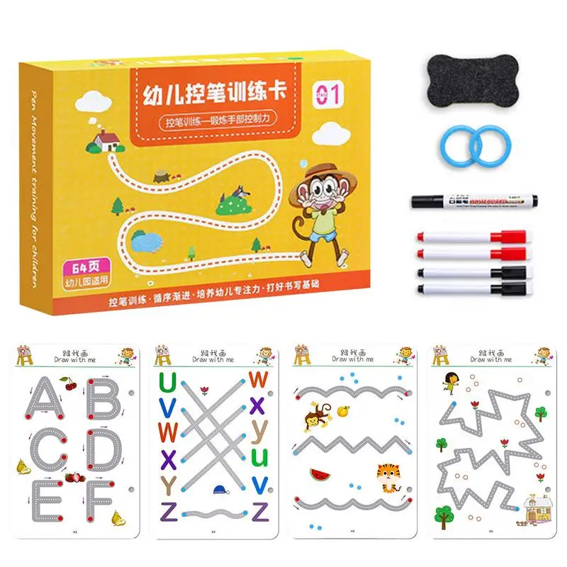 Scribble Smart Workbook Reusable Preschool Workbook Preschool Handwriting Book Learning & Education Activities For Boys & Girls