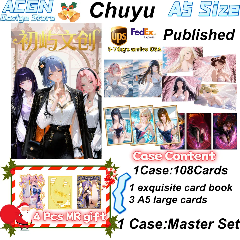 도매 2025 최신 추유 문화 및 창작 x 나루토 히나타 린 노하라 A5 사이즈 핫 플러터링 여신 카드