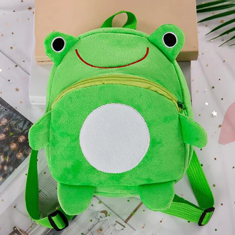 Frog mini schoolbag baby backpack children's shool bags kids plush backpack