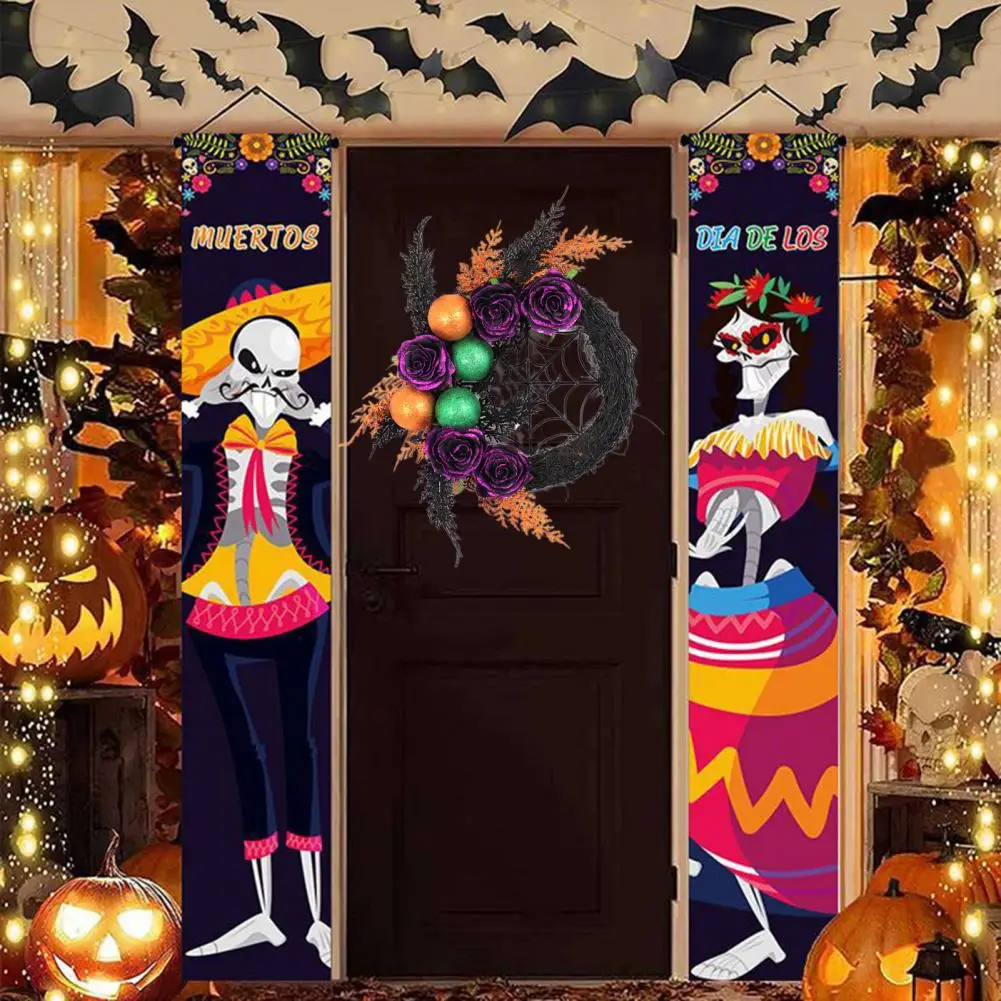 

Halloween Door Hang Wreath Outdoor Halloween Wreath Spooky Halloween Wreaths Eye-catching Front Door Decor with for Festive