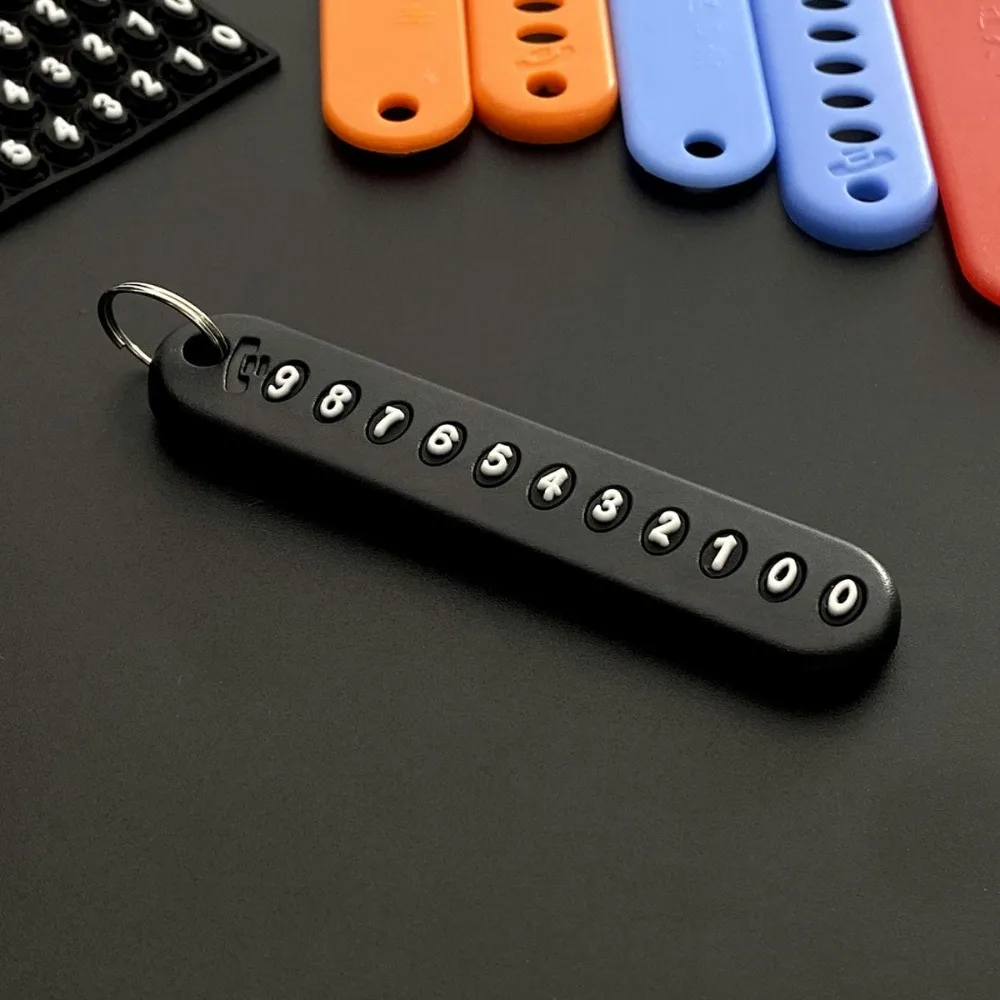 

Anti Lost Car Phone Number Plate Card Key Ring Accessories Creative Numbers Keyring Pendant Loss Prevention DIY Keychain Gift