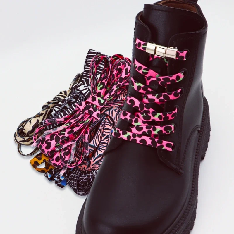 Press Lock Shoelaces No Tie Shoelaces Without Ties Animal Pattern Elastic Shoe Laces Sneakers Tiger/Leopard Shoes Accessories