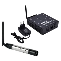 8 Way DMX 512 Distributor for Stage dj Light Signal Amplifier Splitter DMX splitter 1pcs Transmitter+1pcs splitter
