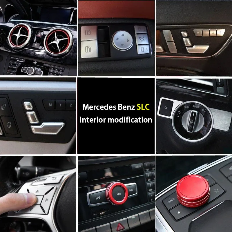 For Mercedes Benz SLC R172 SLC200 300 350 2011-2012 Steering Wheel Air Conditioner Vent Outlet Frame Button Trim Cover Accessory