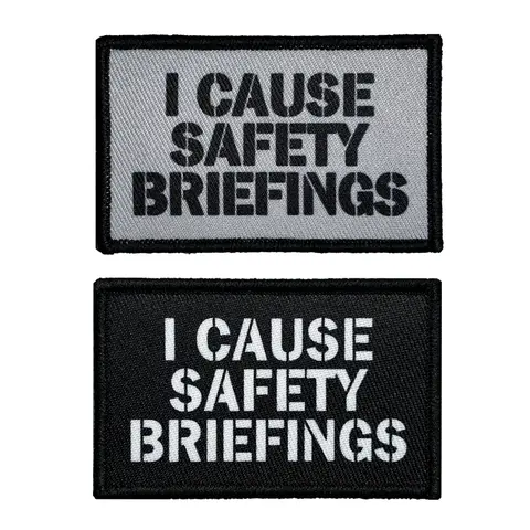 I cause safety briefings funny Patch, Embroidered Morale Patch with Hook and Loop Fastener for Backpacks, Jackets, Hats