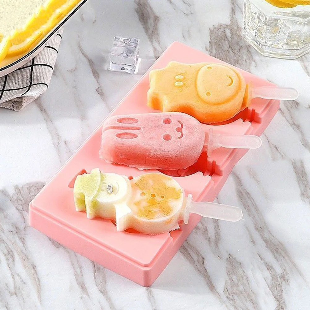 2 Pcs Silicone Ice Cream Mold Popsicle Making Gadgets Makers Molds Cube Fruit Holders Practical Silica Gel Pp Lolly DIY Child